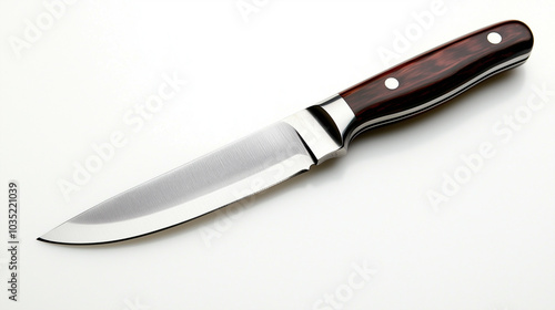 Highquality photo of a knife on a white background. Photo realistic photo.
 photo