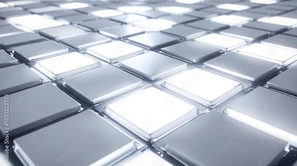 Abstract Geometric Pattern with Grey and White Squares Abstract Geometric Pattern with Grey and White Squares