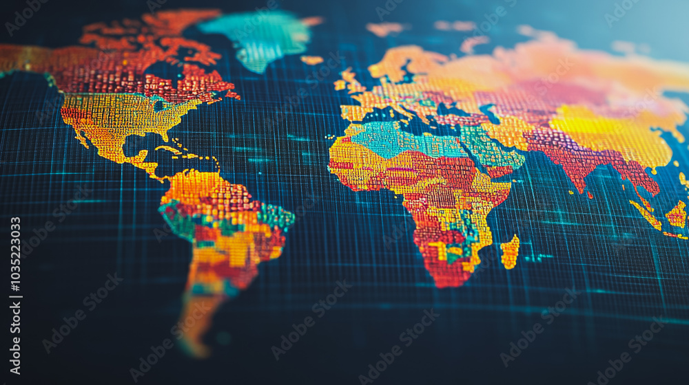 Obraz premium Abstract business network Around the world and charts and graphs with statistics to innovative analyze business potential and forecast future development of companies growth.