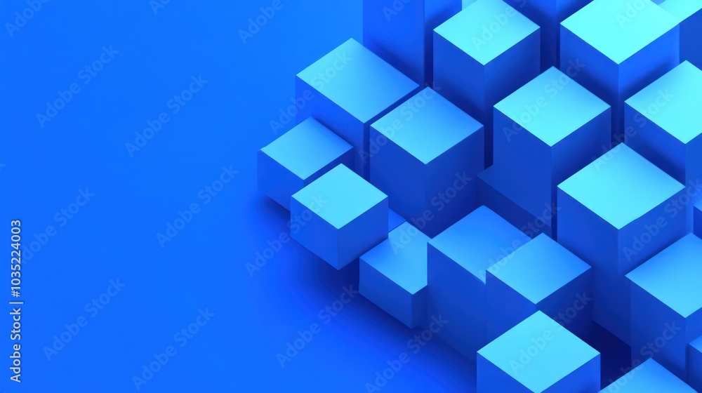 Blue Cubes Abstract Background Blue Cubes Abstract Background
