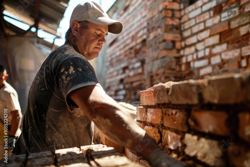 A person making bricks in a traditional brick oven