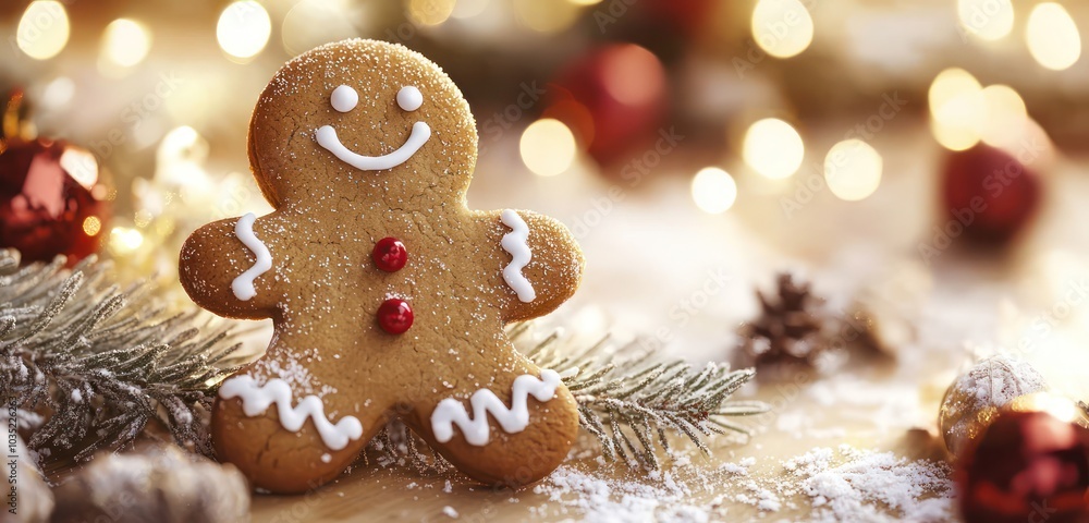 Festive gingerbread man illustration on a transparent backdrop. Festive gingerbread man illustration on a transparent backdrop.