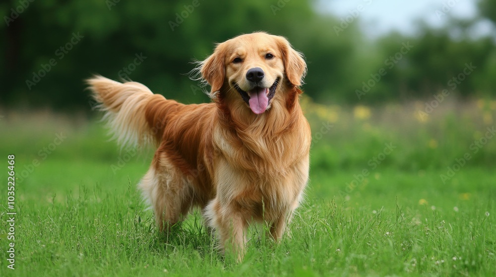 Perro - Golden Retriever Dog Portrait. Loyal Animal Pet and Faithful Friend Perro - Golden Retriever Dog Portrait. Loyal Animal Pet and Faithful Friend