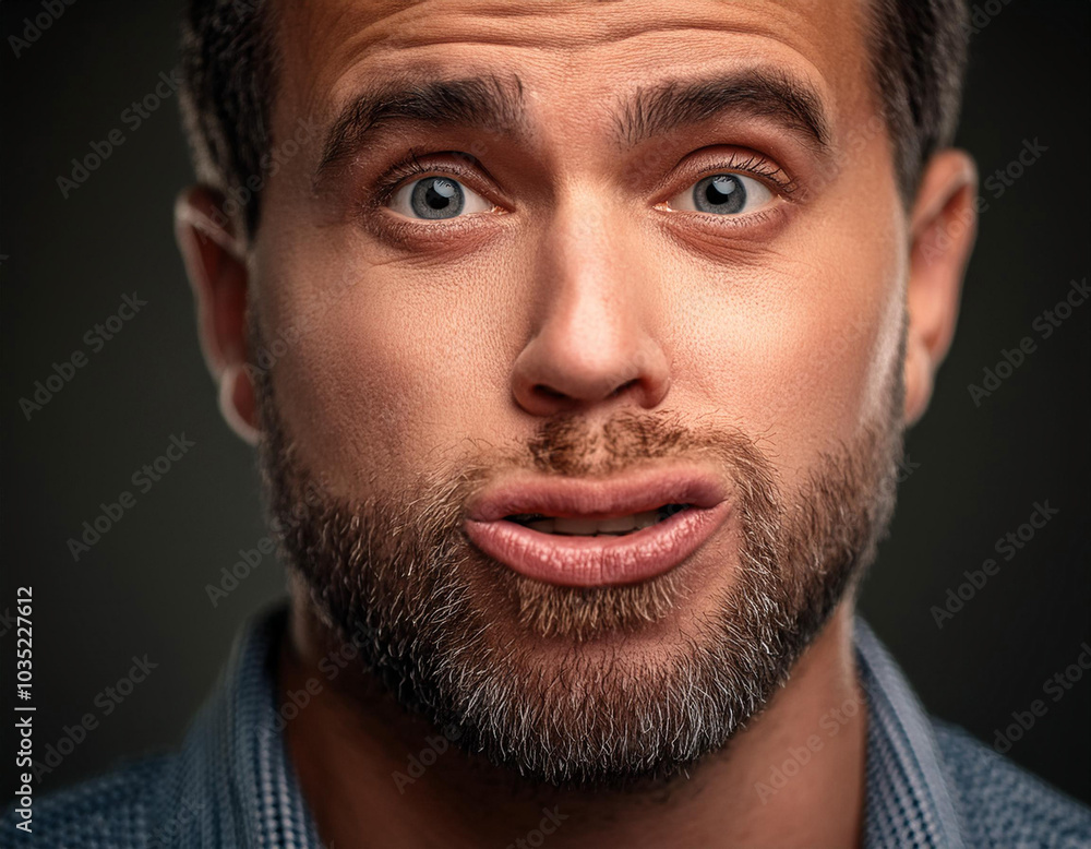 Fototapeta premium Close-Up of Facial Expressions Showing Emotions