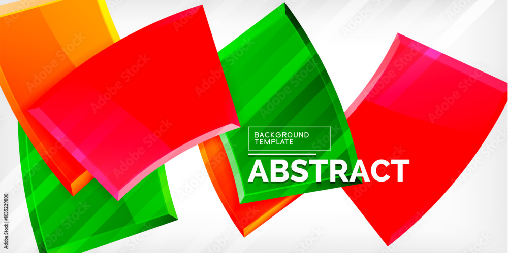 Obraz premium Round 3d shapes, plates background. Creative composition design template