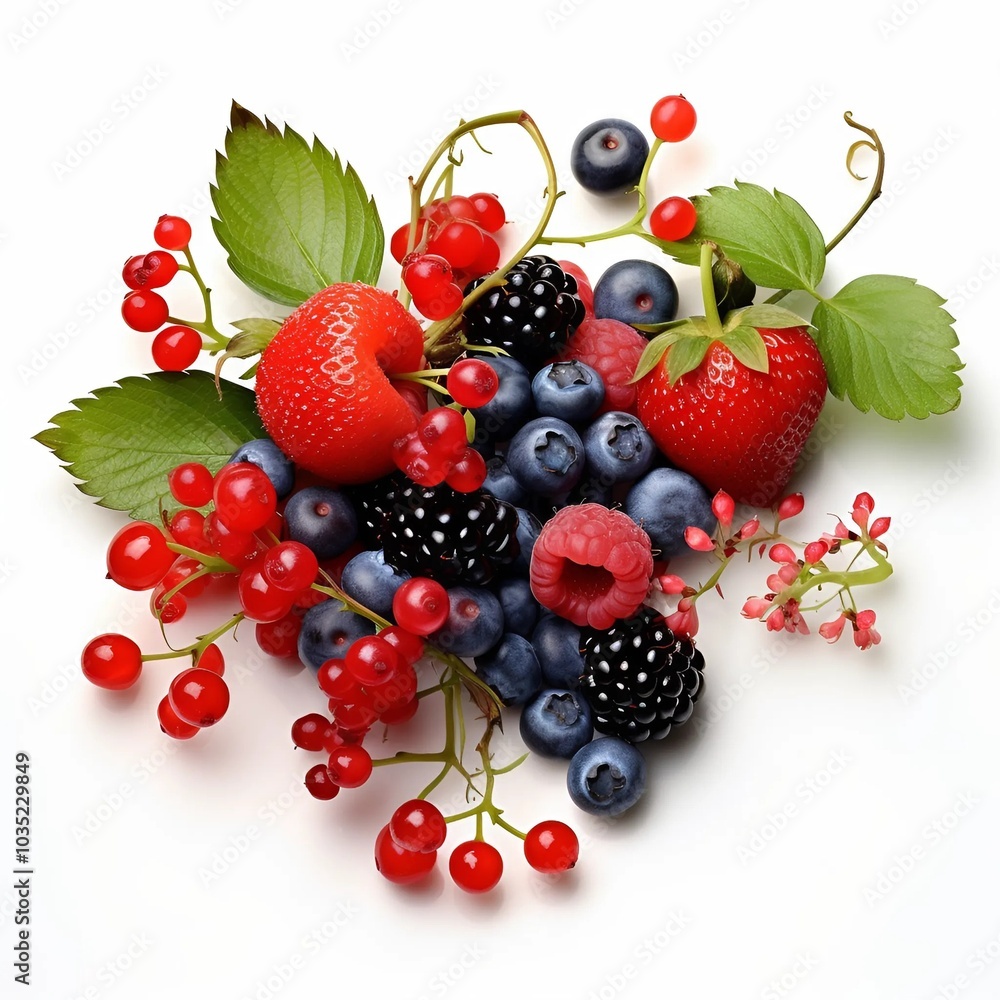berries with white background Generative AI berries with white background Generative AI