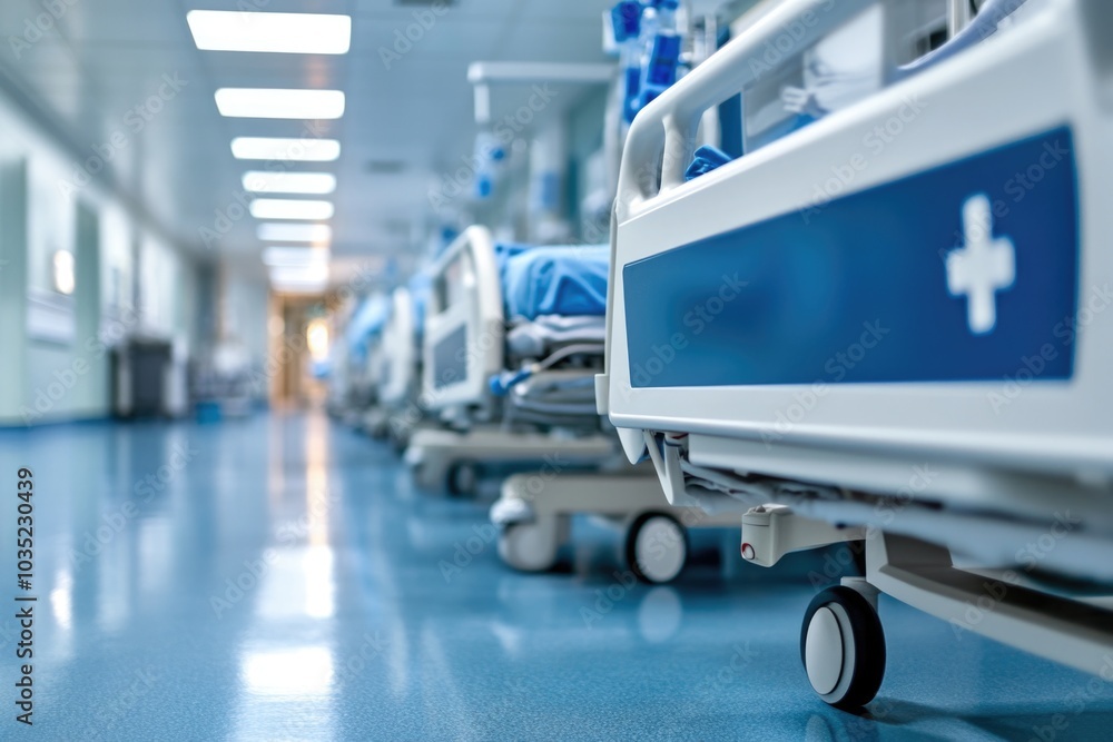 Naklejka premium A hospital room with various medical equipment, ideal for healthcare and medicine-related projects
