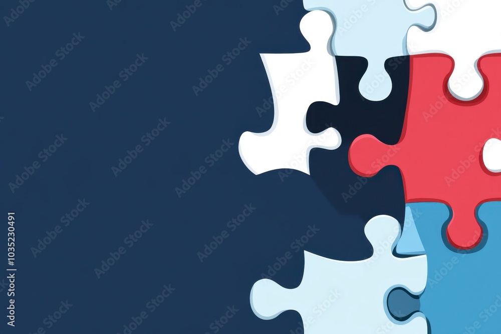 An infographic featuring a puzzle piece fitting into a larger puzzle, symbolizing the integration of new ideas, with blank space on the right for text or commercial use. An infographic featuring a puzzle piece fitting into a larger puzzle, symbolizing the integration of new ideas, with blank space on the right for text or commercial use.
