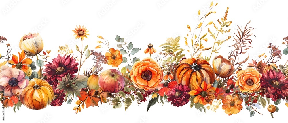 Fototapeta premium Vibrant Watercolor Floral Arrangement