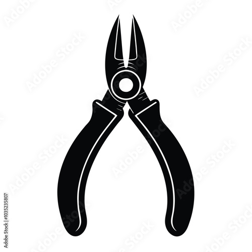 pliers silhouette white background.