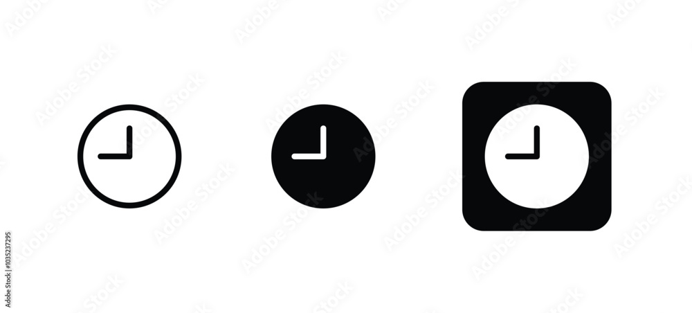 Time clock icon set Time clock icon set