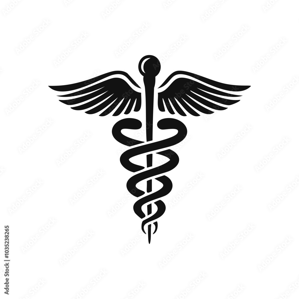 Medical Icon Caduceus Vector for Pharmacy and Emergency Services Medical Icon Caduceus Vector for Pharmacy and Emergency Services
