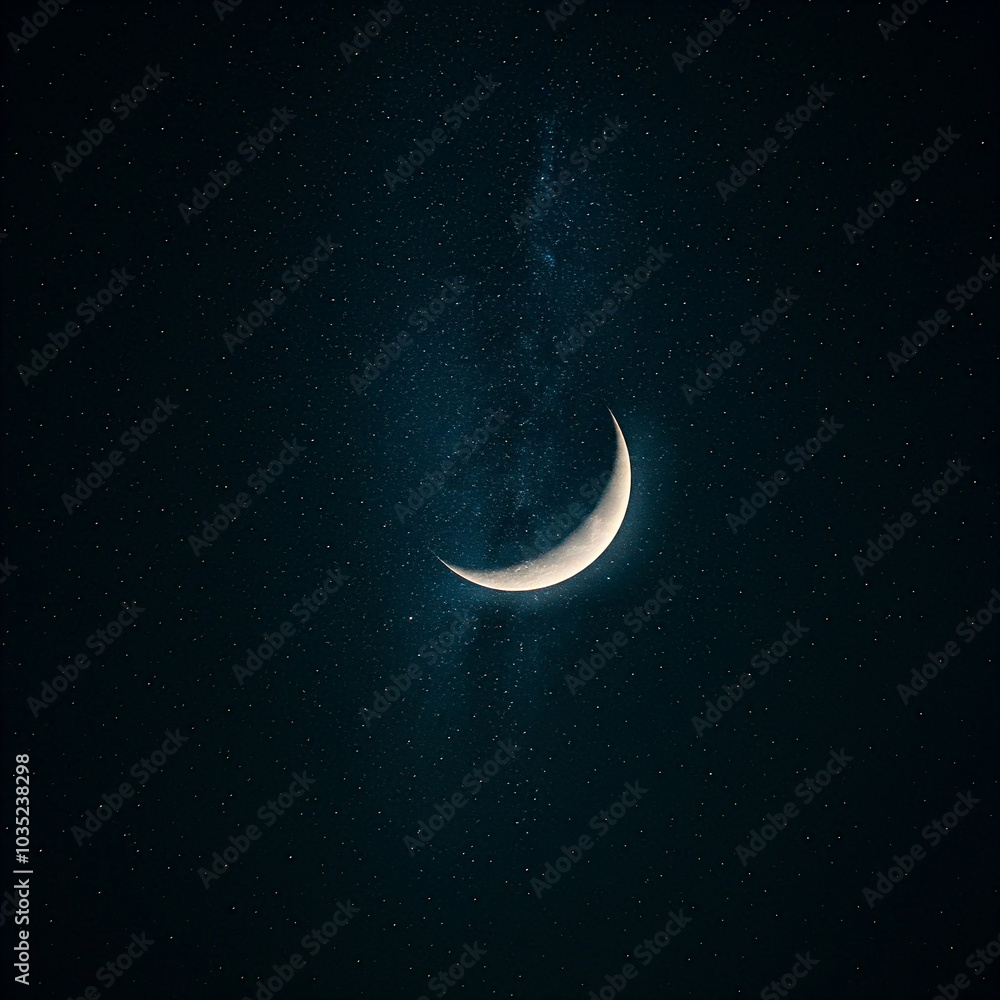 Fototapeta premium full moon and stars in the dark sky. starry night sky with moon and stars in dark night sky.