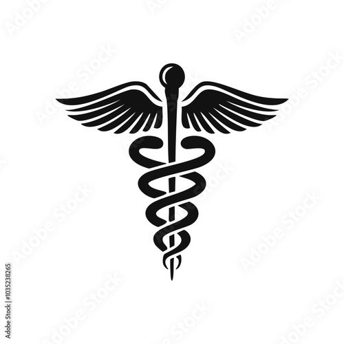 Medical Icon Caduceus Vector for Pharmacy and Emergency Services
