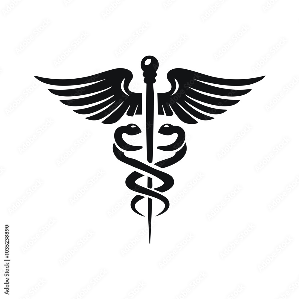 Caduceus Symbol Vector Illustration for Medical Use Caduceus Symbol Vector Illustration for Medical Use