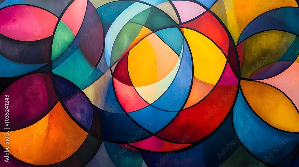 Fototapeta premium Abstract Colorful Geometric Shapes Artwork Painting Background