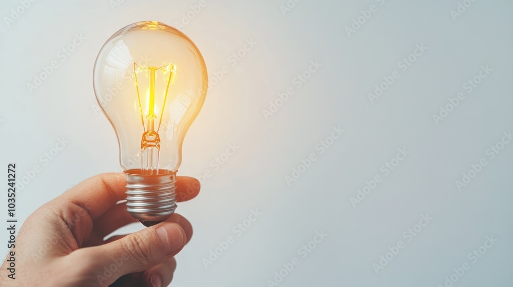 Light Bulb in Hand, a Symbol of Innovation Light Bulb in Hand, a Symbol of Innovation
