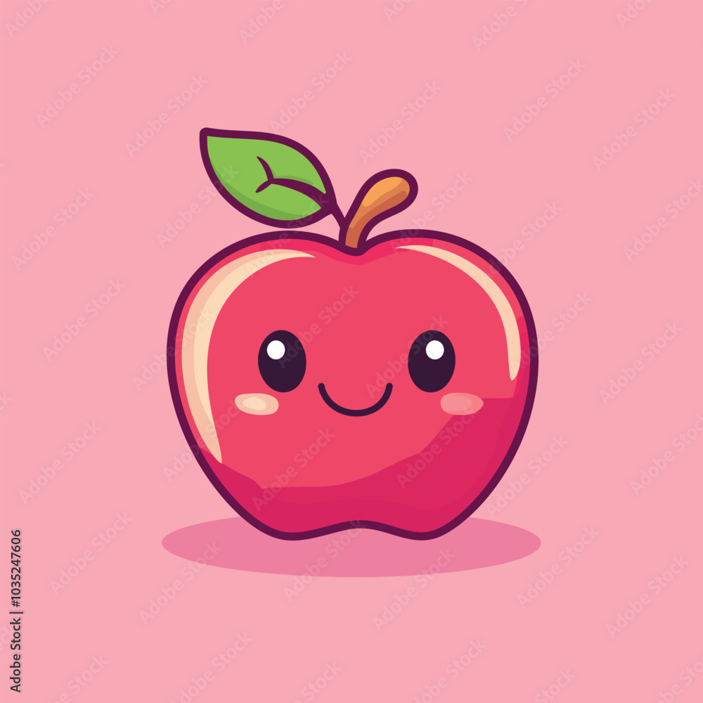 Bright Red and Green Apple Fruit Vector Illustrati Bright Red and Green Apple Fruit Vector Illustrati