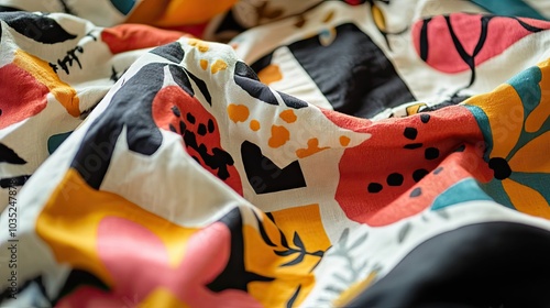 Obraz na płótnie Abstract Colorful Floral Pattern on Fabric w salonie