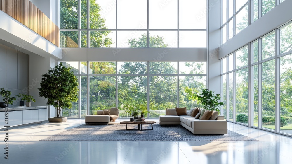A spacious, elegant living room with floor-to-ceiling windows and premium decor, exuding luxury and representing a high-end property A spacious, elegant living room with floor-to-ceiling windows and premium decor, exuding luxury and representing a high-end property