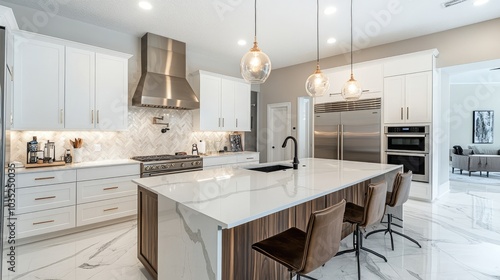 A stunning modern kitchen with high-end cabinetry, luxury finishes, and state-of-the-art appliances, representing a profitable real estate investment