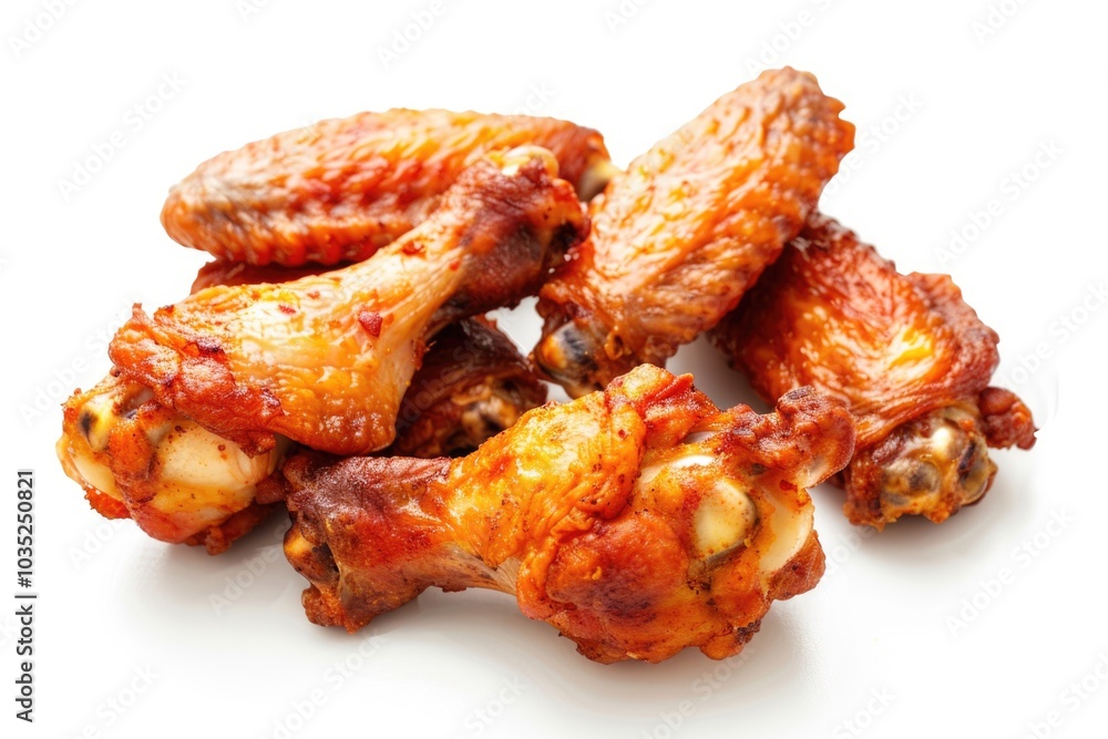 A pile of chicken wings on a white surface A pile of chicken wings on a white surface