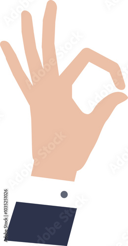 Illustration of a hand making the OK gesture, symbolizing approval or excellence.