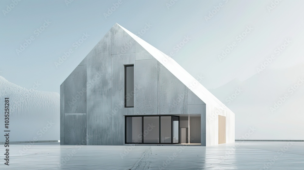Obraz premium Minimalist concrete house 