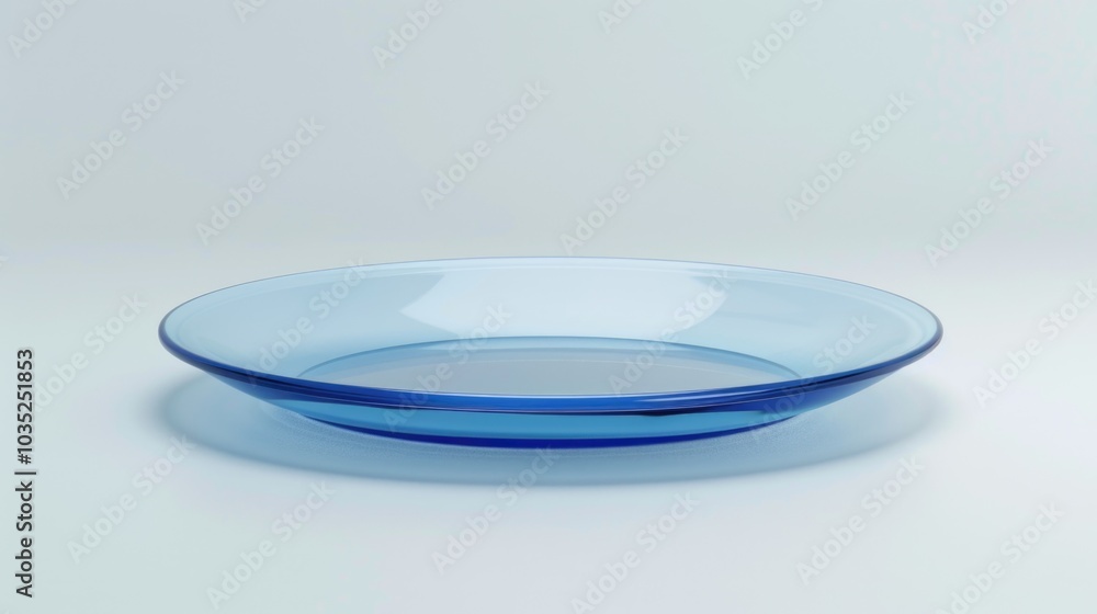 A blue bowl sits on a white table A blue bowl sits on a white table