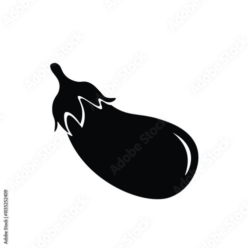 Eggplant icon sign vector illustration design.logo,Black eggplant silhouette on white background.