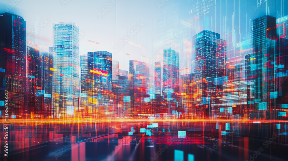 Abstract business smart city and charts and graphs with statistics to innovative analyze business potential and forecast future development of companies growth. Abstract business smart city and charts and graphs with statistics to innovative analyze business potential and forecast future development of companies growth.