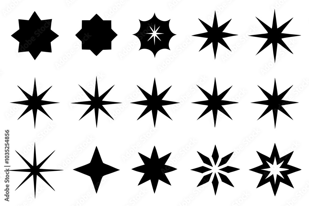 Sparkle star icon set, sparkles icon vector bundle, set of star sparkles icons Sparkle star icon set, sparkles icon vector bundle, set of star sparkles icons