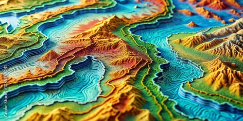 Abstract Topographic Map Background for Geographic Illustrations and Designs photo