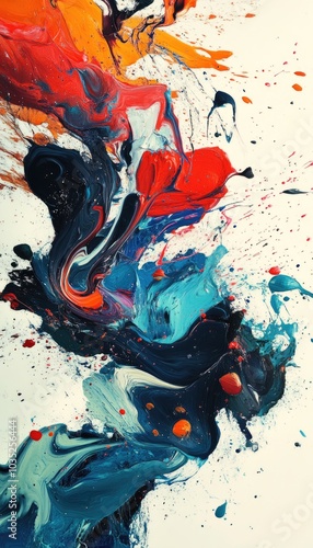 Wallpaper Mural Dynamic action painting with bold color splashes and sweeping brushstrokes Torontodigital.ca