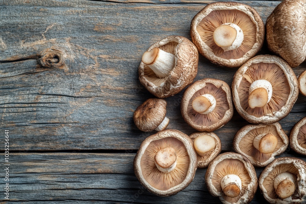 Fototapeta premium Shitake Mushroom: Delicious Dried Mushroom, Healthy Cooking Ingredient
