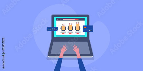 Ecommerce web store display personalised recommended products for online shopping improve customer experience, conceptual vector illustration.
