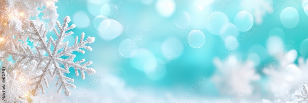 Soft Winter Snowflakes on Blue Background Soft Winter Snowflakes on Blue Background