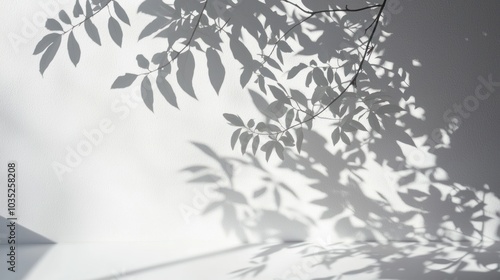 Wallpaper Mural Abstract natural tree leaves shadow on white wall background Torontodigital.ca
