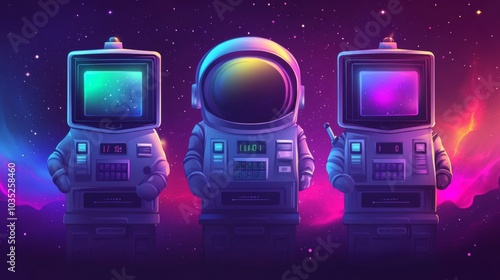 Astronaut slot machine with sciencethemed graphics and animations photo