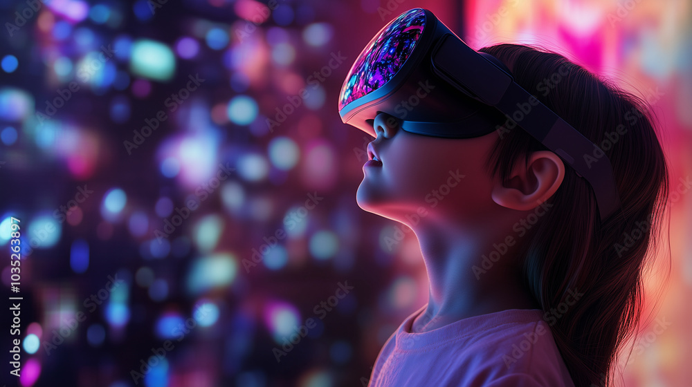 Fototapeta premium child virtual room virtual reality eyes.
