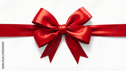 Elegant Red Ribbon Bow on Transparent Background: Perfect for Holiday Marketing, Gift Design, and Festive Promotions