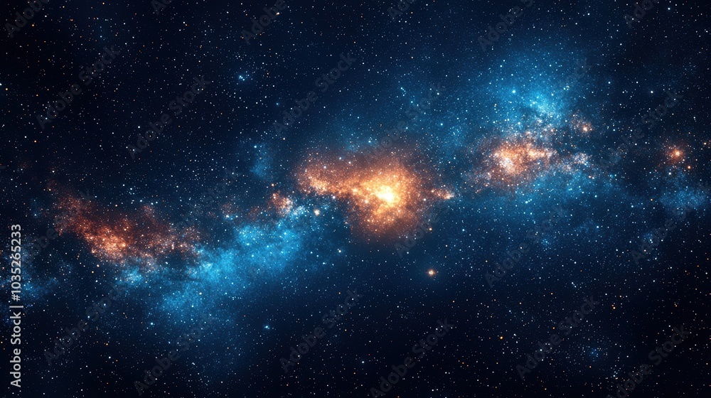 Naklejka premium A starry night sky with nebulae.