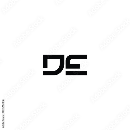 DE monogram logo design letter text name symbol monochrome logotype alphabet character simple logo