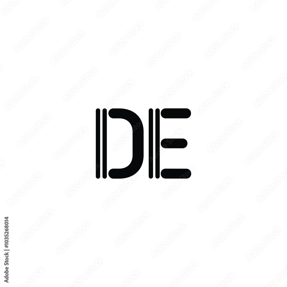 DE monogram logo design letter text name symbol monochrome logotype alphabet character simple logo