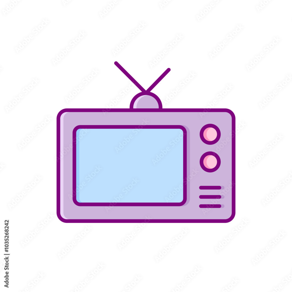vector icon old time television flat design vector icon old time television flat design