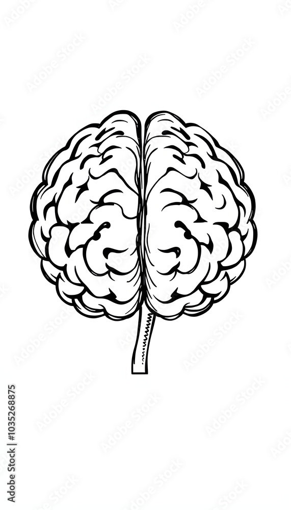 Fototapeta premium Creative left and right brain sketch isolated with white highlights, png