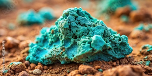 A chunk of blue-green gunk protrudes from the earth's surface, geological features, geological upheaval, rock formations photo