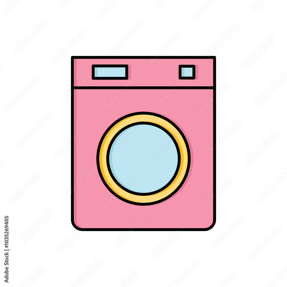 flat design washing machine vector icon flat design washing machine vector icon