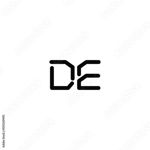 DE monogram logo design letter text name symbol monochrome logotype alphabet character simple logo