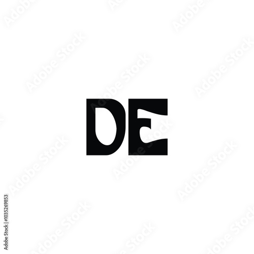 DE monogram logo design letter text name symbol monochrome logotype alphabet character simple logo